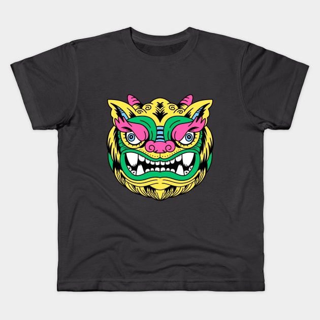 Chinese Style Lion Kids T-Shirt by geolaw